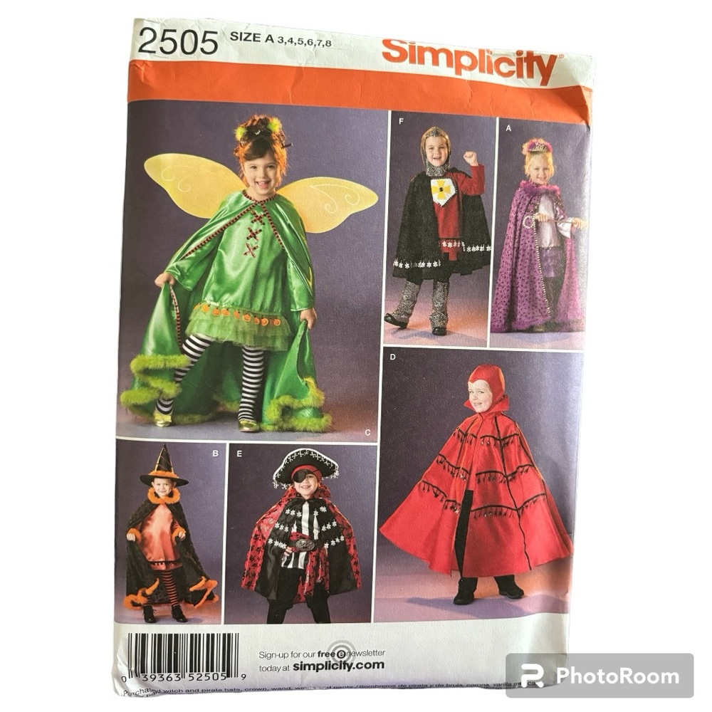 🗺️ New Simplicity Pattern 2505 Child Sz A 3-8 Knight Princess Pirate Witch